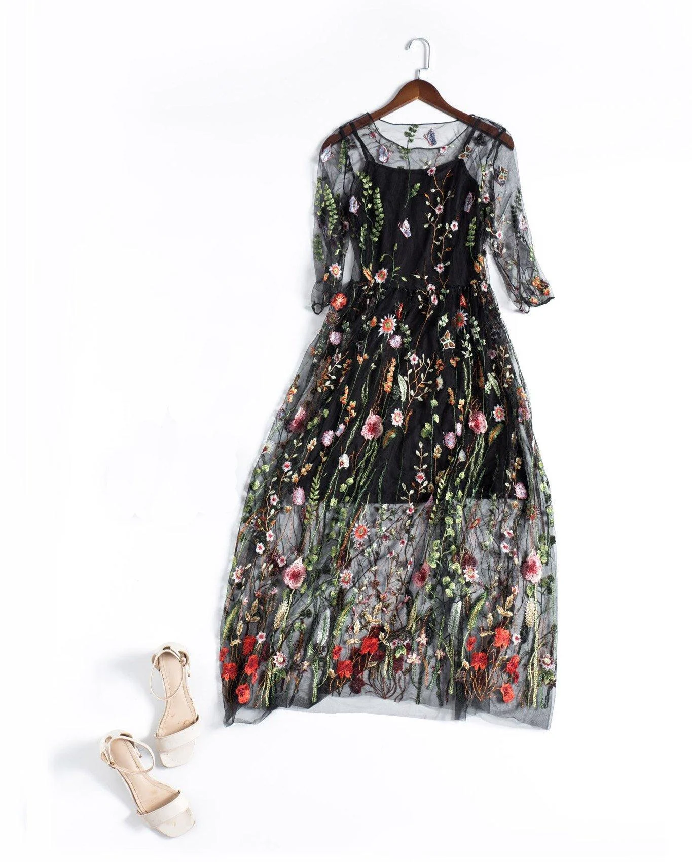 Chic Lace Embroidered Party Dress