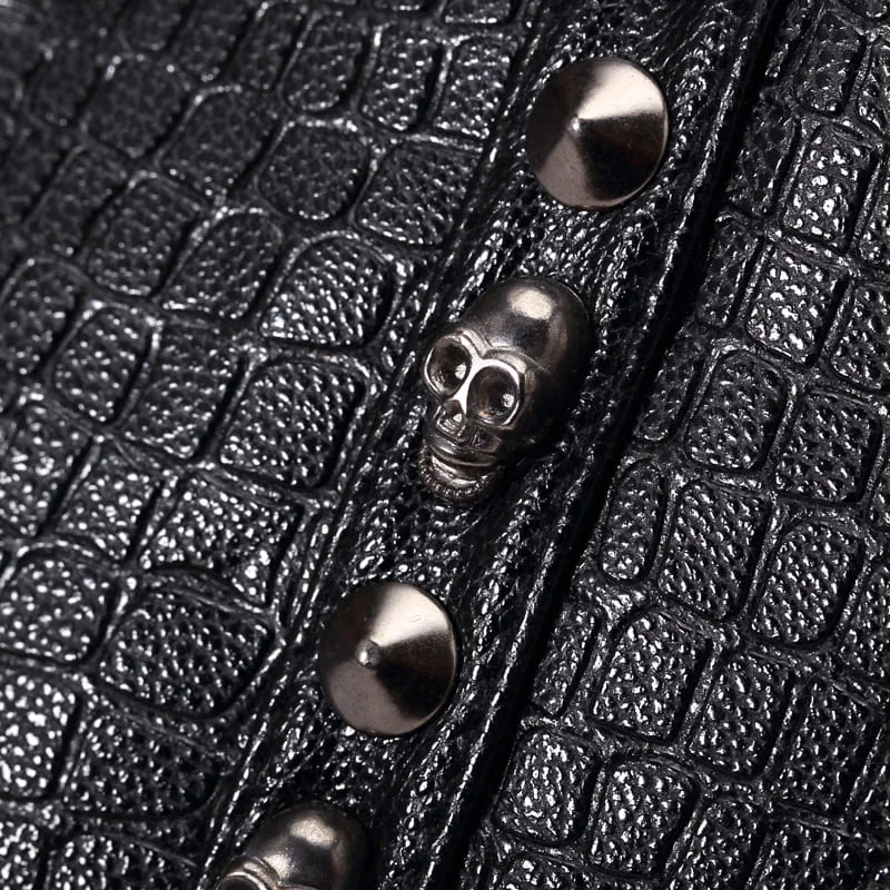 Skull Embossed Tote Bag with Tassel Details