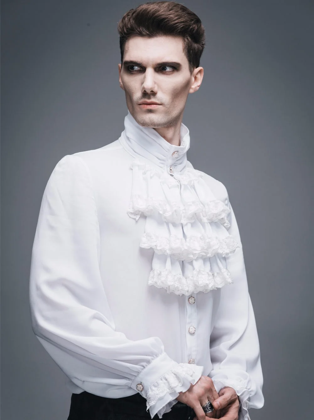 Medieval Style Vampire Ruffled Shirt for Men