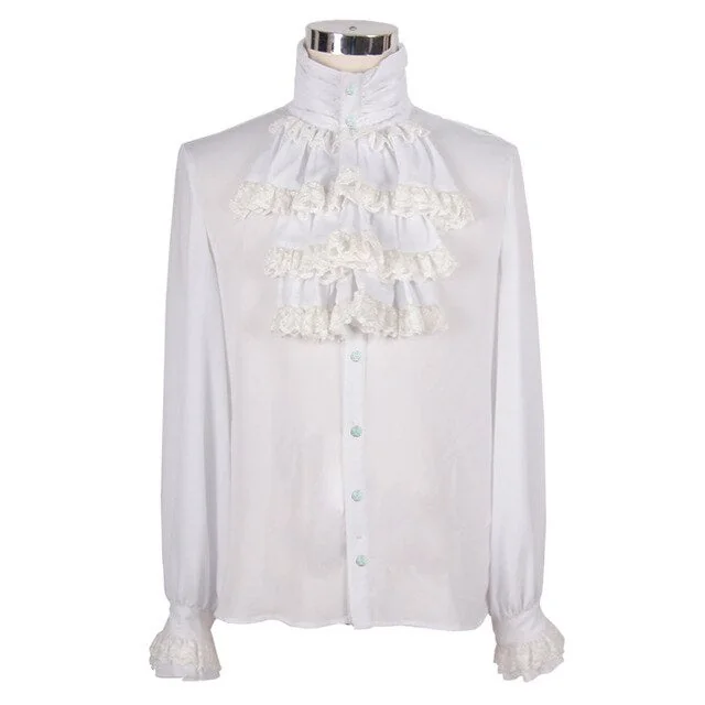 Medieval Style Vampire Ruffled Shirt for Men