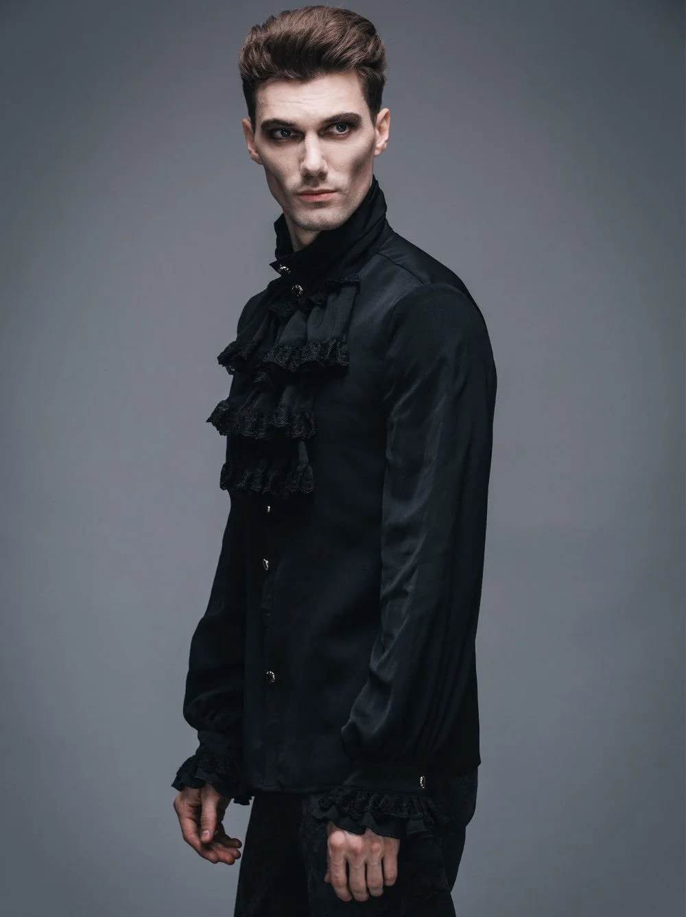 Medieval Style Vampire Ruffled Shirt for Men