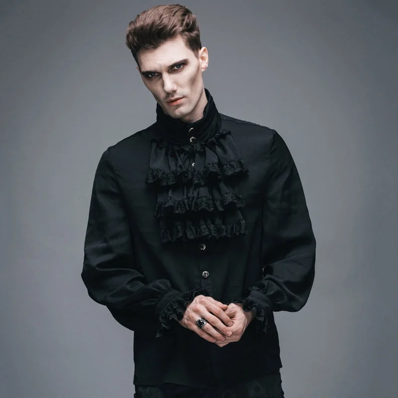 Medieval Style Vampire Ruffled Shirt for Men