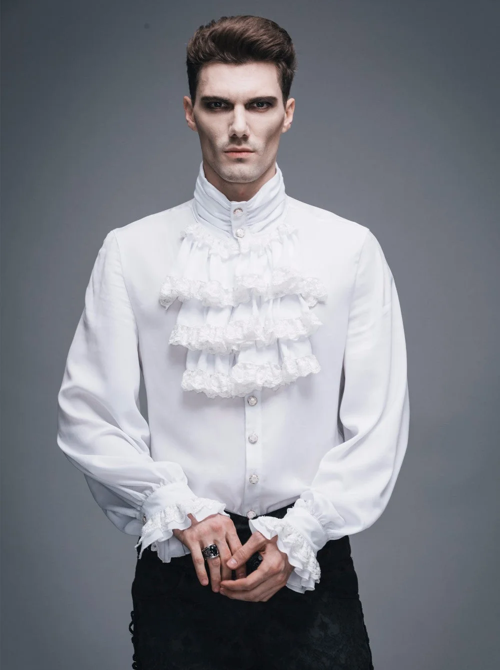 Medieval Style Vampire Ruffled Shirt for Men