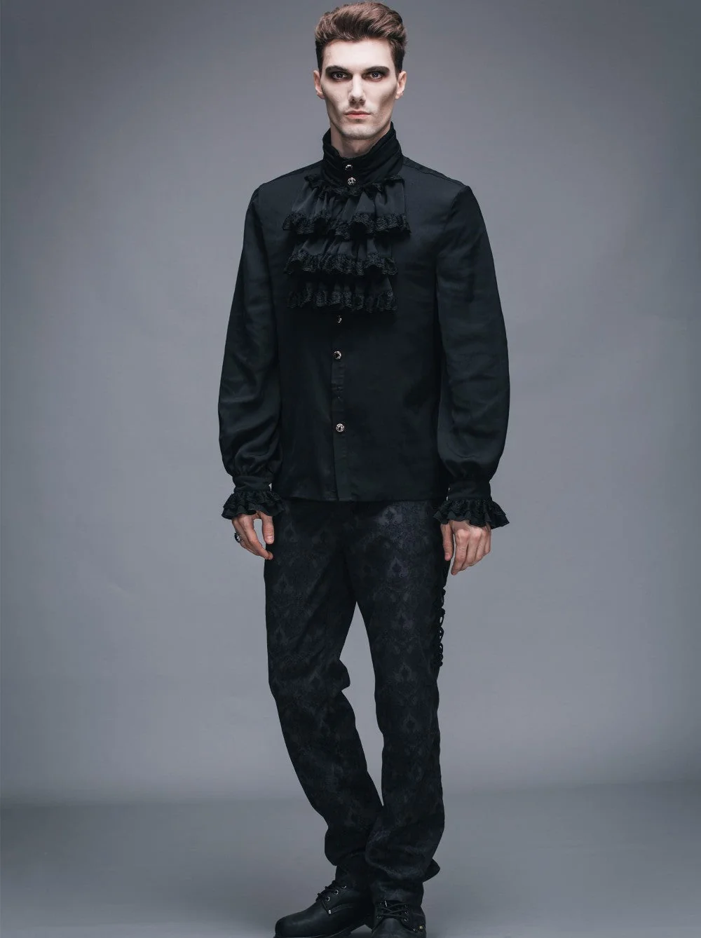 Medieval Style Vampire Ruffled Shirt for Men