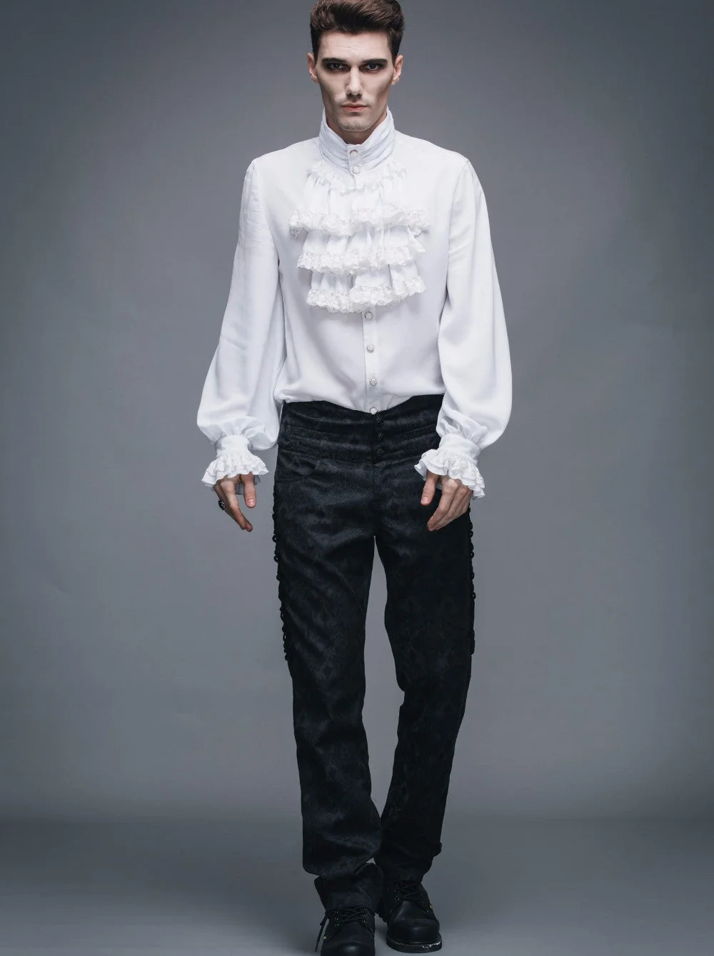 Medieval Style Vampire Ruffled Shirt for Men