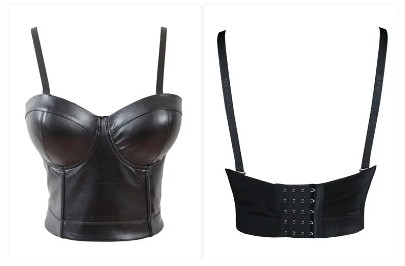 Vegan Leather Structured Bustier Top