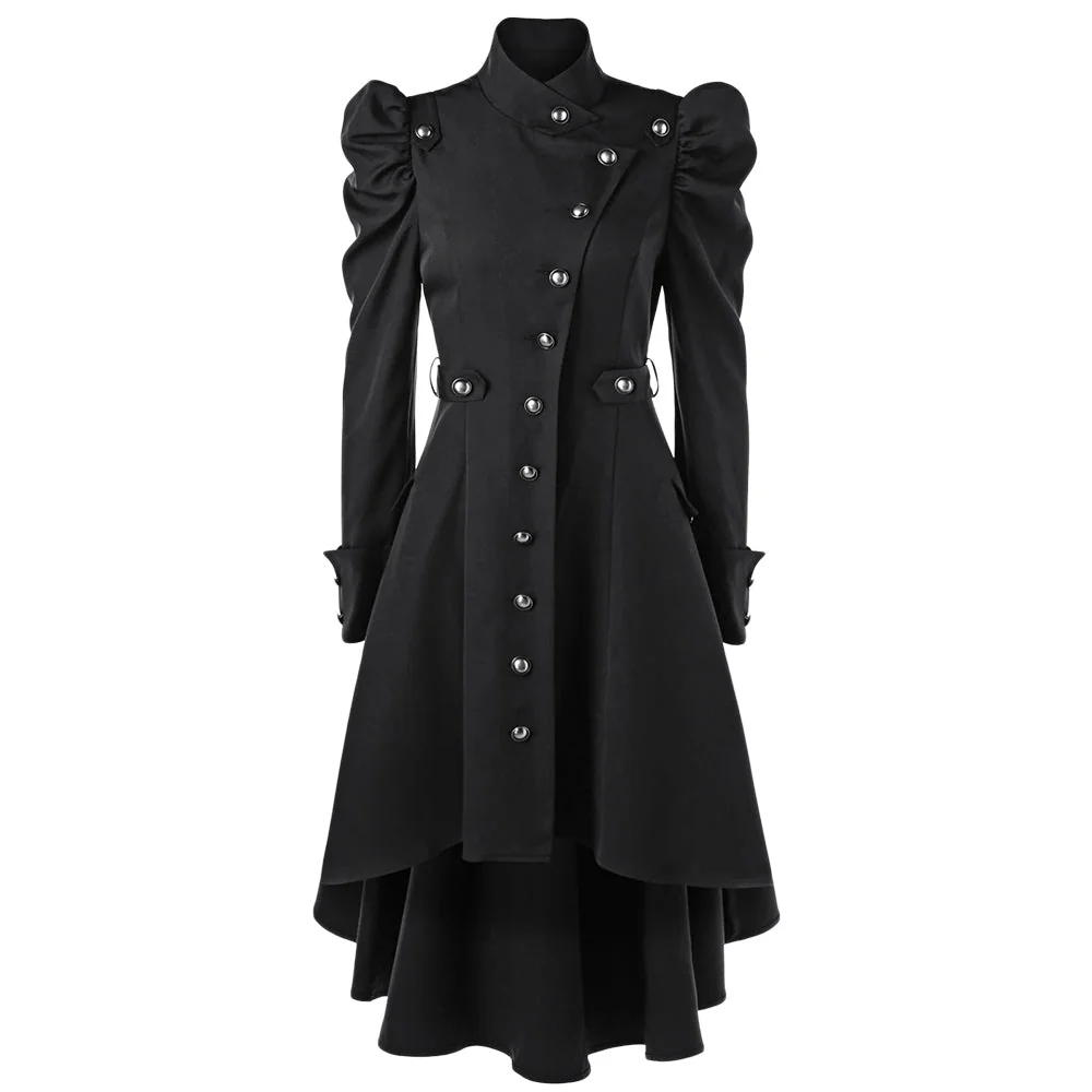 Flared Hem Vampire Style Trench Coat