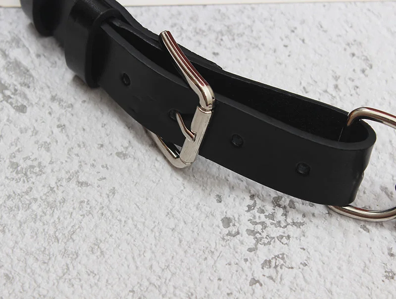Metal Chain and Leather Padlock Belt