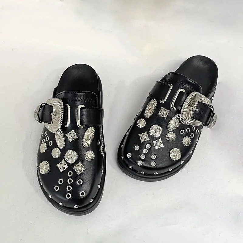 Black Punk Rock Slippers Womens Limited Edition