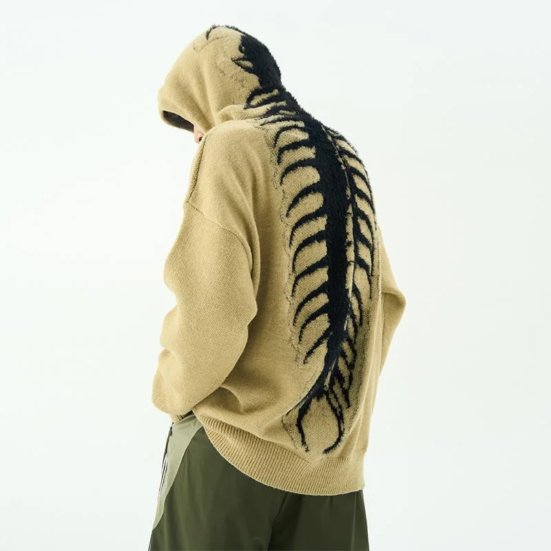 Centipede Knit Hoodie Mens Premium Cotton Blend
