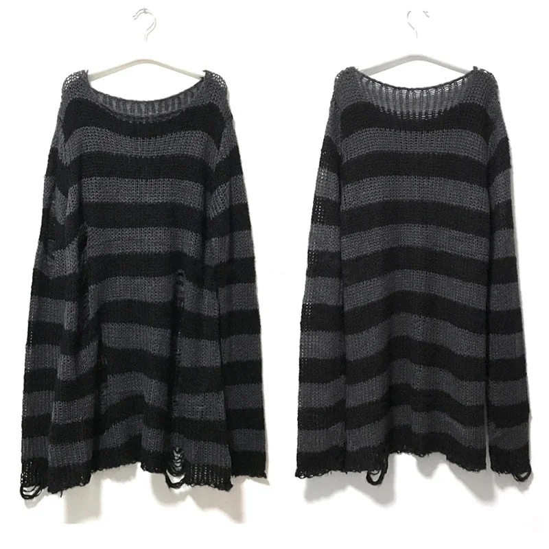 Chic Knitted Goth Sweater in Premium Cotton Blend