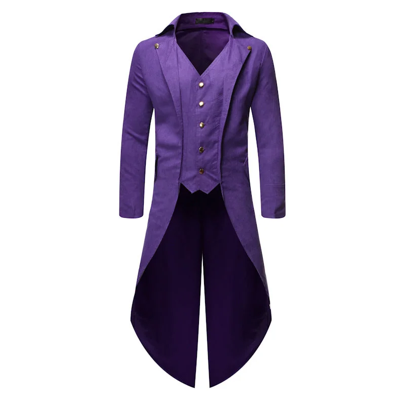 Mens Vintage Gothic Tailcoat in Premium Cotton Blend