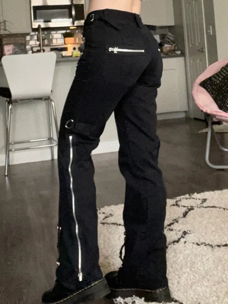 Gothic Style Womens Cotton Polyester Blend Jeans