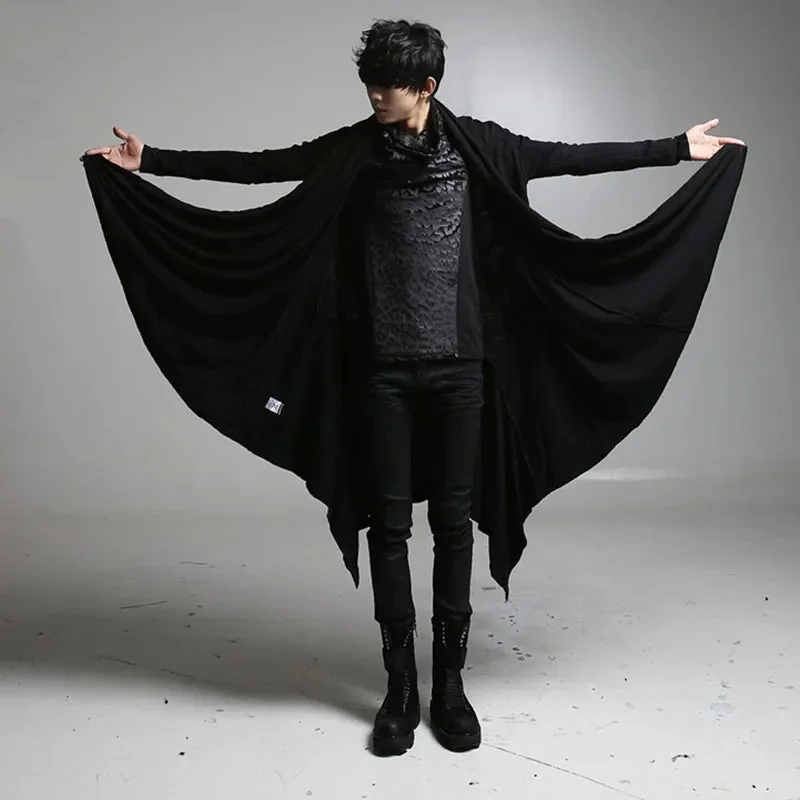 Classic Black Mens Cardigan - Premium Cotton Blend