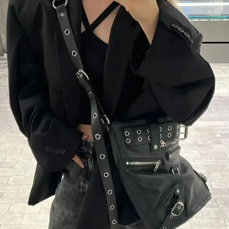 Black Premium Leather Womens Crossbody Bag