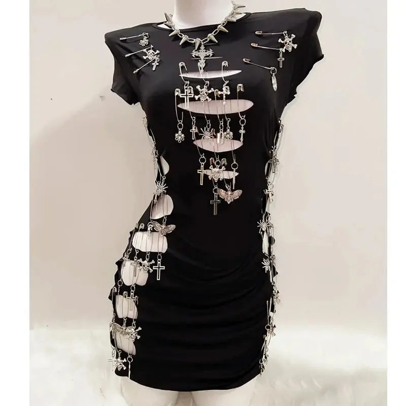 Black Gothic Womens Dress - Premium Cotton & Polyester Blend
