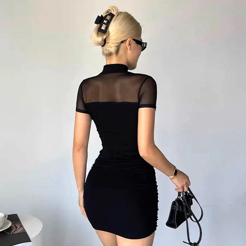Black Premium Mini Dress Polyester Blend