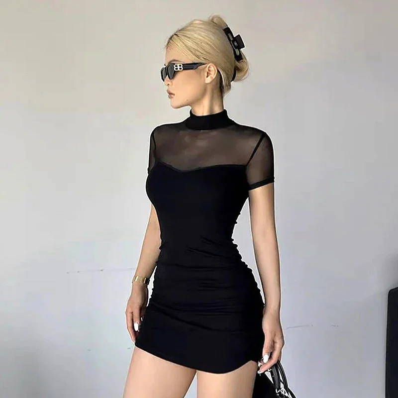 Black Premium Mini Dress Polyester Blend