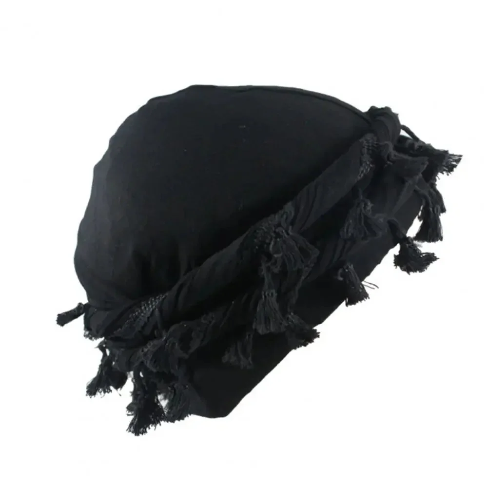 Classic Black Cotton Beanie for Men