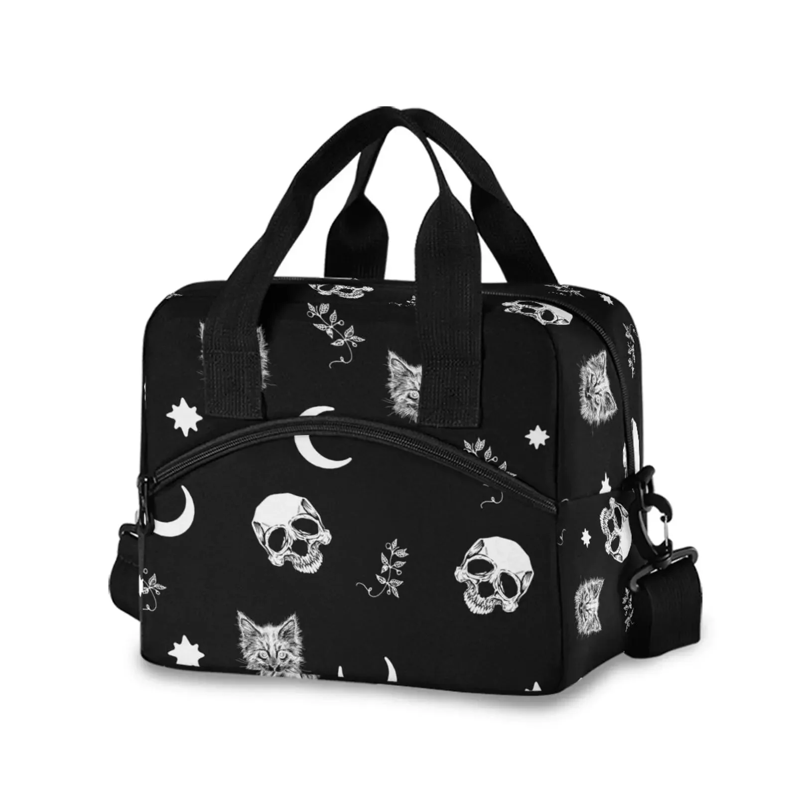 Gothic Black Aluminum Film Lunch Bag 29*18*24cm