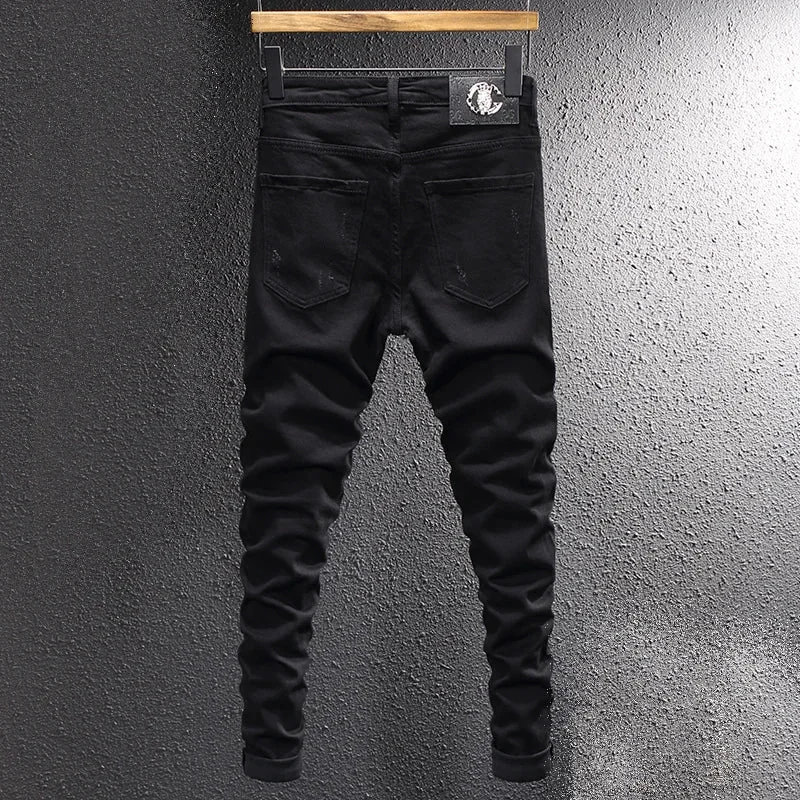 Mens Stylish Black Punk Jeans - Limited Edition