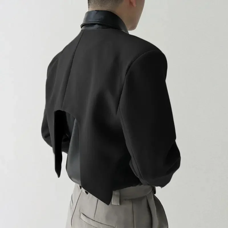 Premium Black Cotton Polyester Mens Blazer