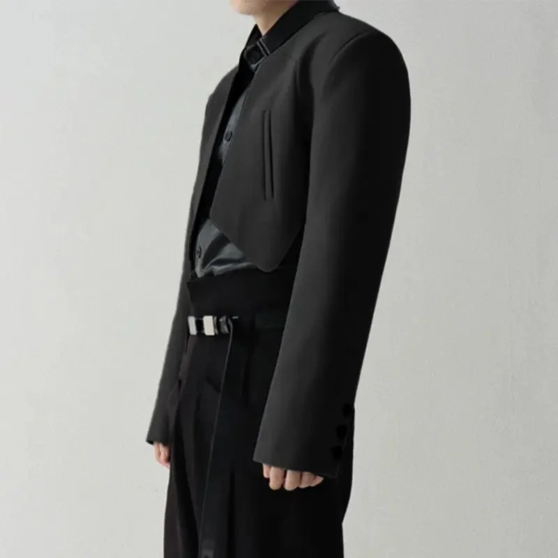 Premium Black Cotton Polyester Mens Blazer