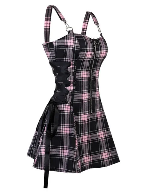 Limited Edition Gothic Zipper Dress in Cotton & Polyester Blend