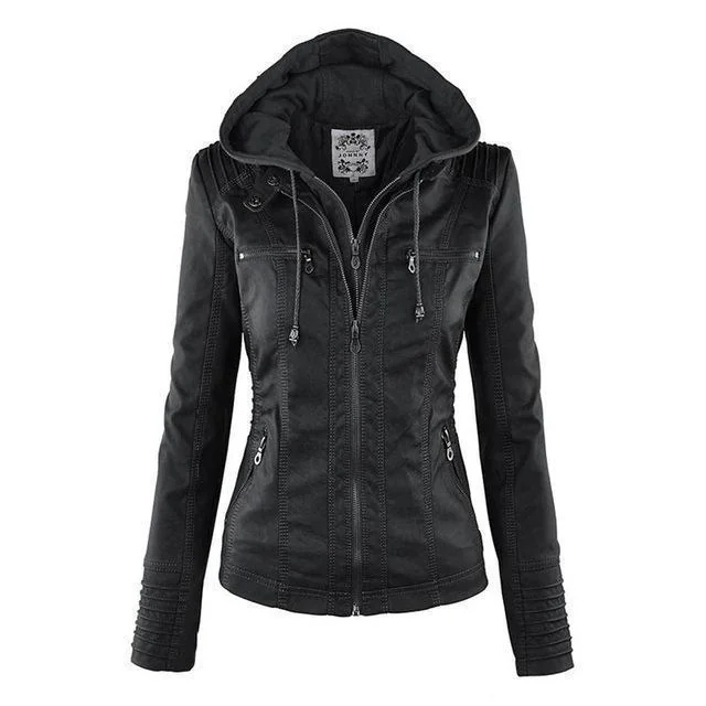 Stylish Gothic Faux Leather & Suede Jacket for Women