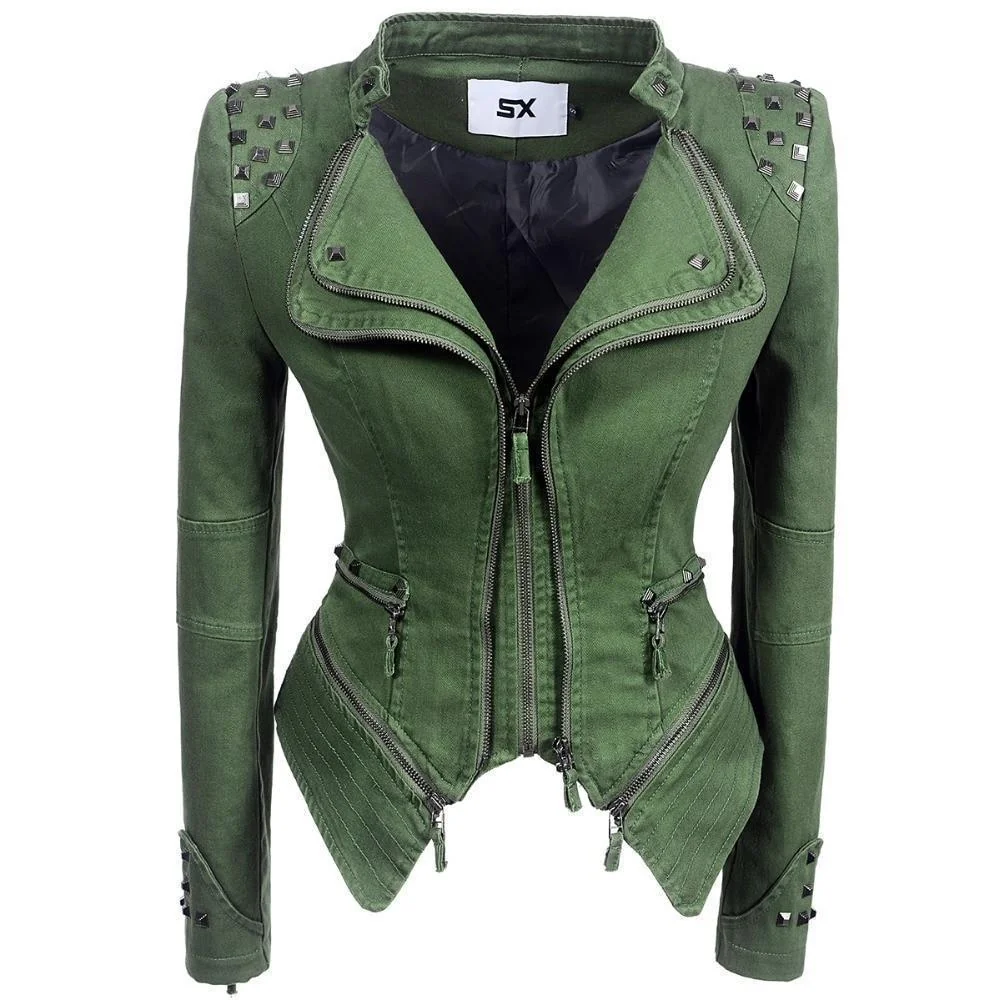 Stylish Gothic Womens Jacket in Premium Cotton & Polyester Blend