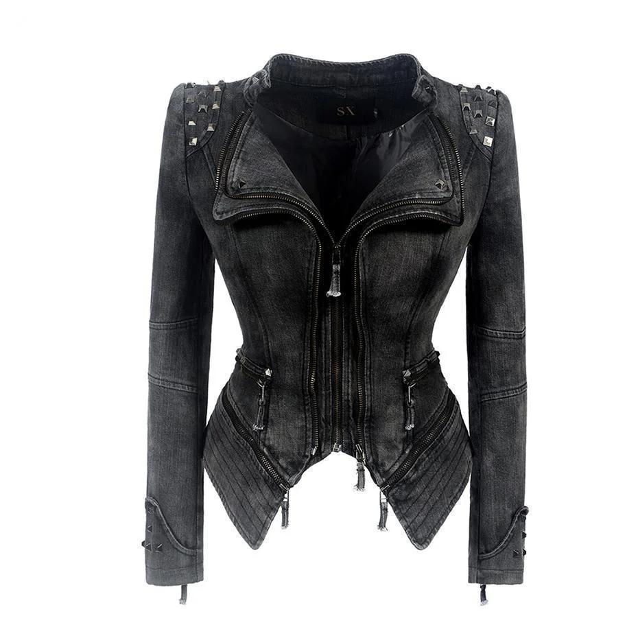 Stylish Gothic Womens Jacket in Premium Cotton & Polyester Blend