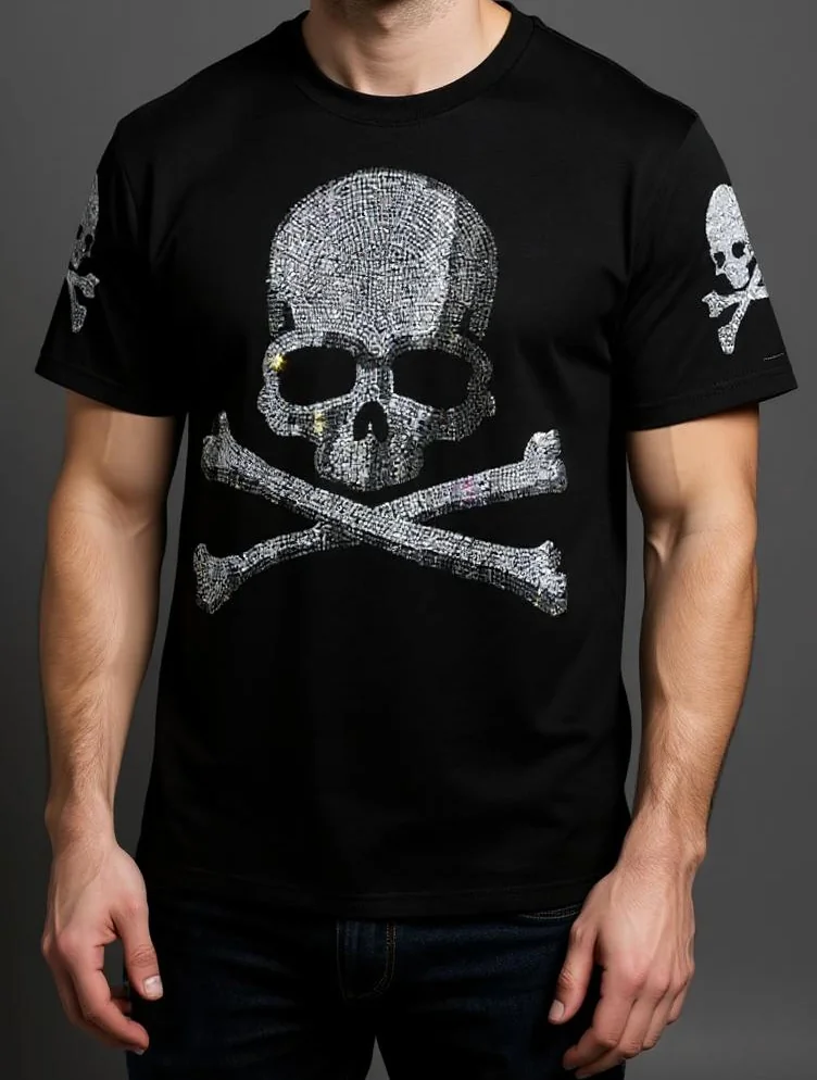 Limited Edition Skull Print T-Shirt in Premium Cotton Blend