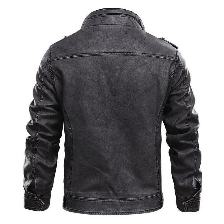 Premium Black Leather Jacket Waterproof and Scratch Resistant
