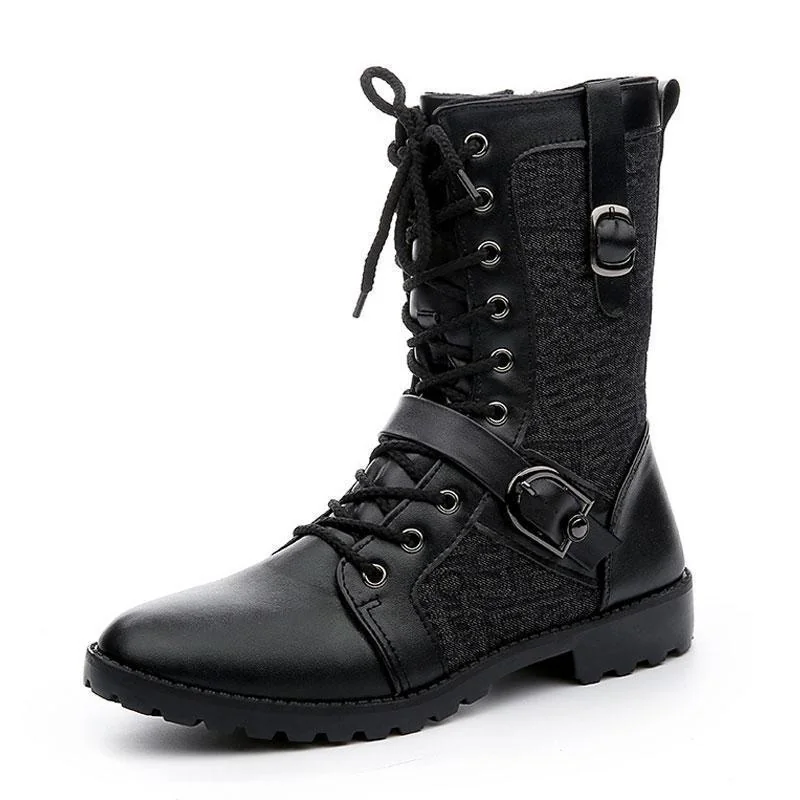 Classic Black Mens Leather Boots - Premium Quality