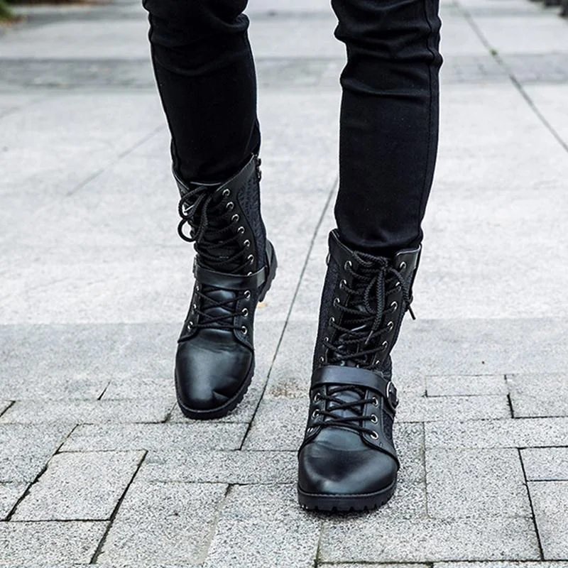 Classic Black Mens Leather Boots - Premium Quality