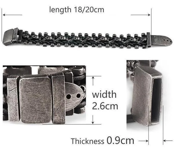 Silver Gray Skull Stainless Steel Bracelet 22cm | 8.7in