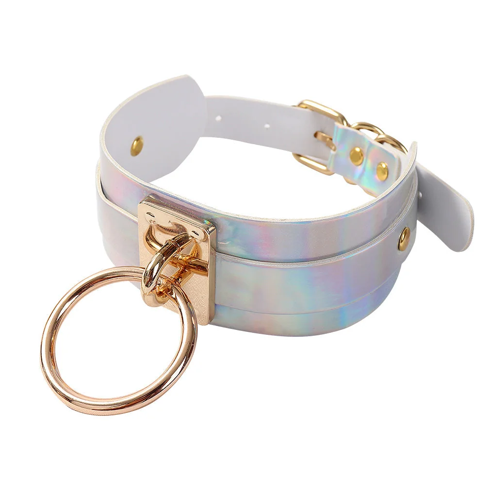Holographic Adjustable Choker Collar Necklace for Space Girl Vibes
