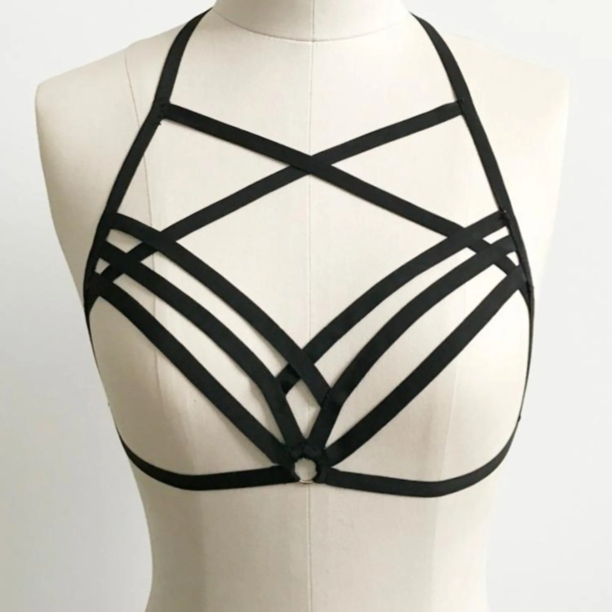 Cage Style Cotton/Polyester Blend Bra