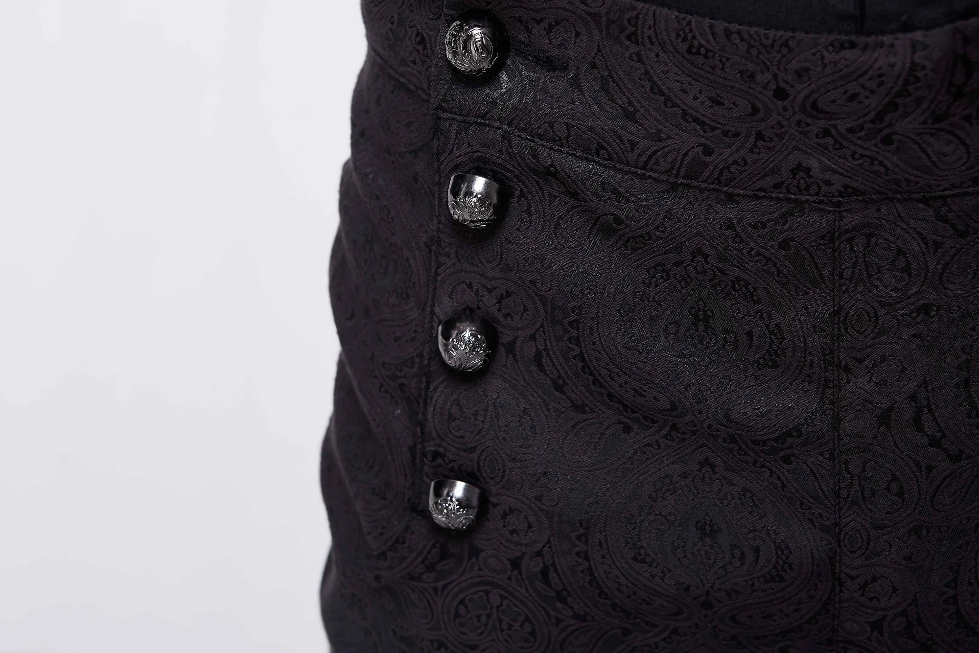 Mens Gothic Slim-Fit Black Trousers