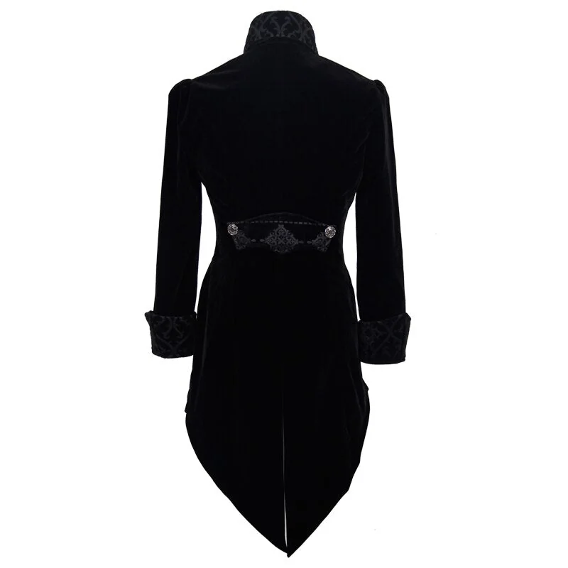 Elegant Swallowtail Vampire Black Jacket - Victorian Style