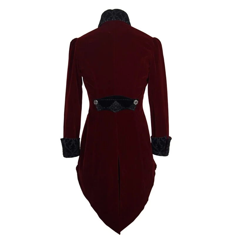 Elegant Swallowtail Vampire Black Jacket - Victorian Style