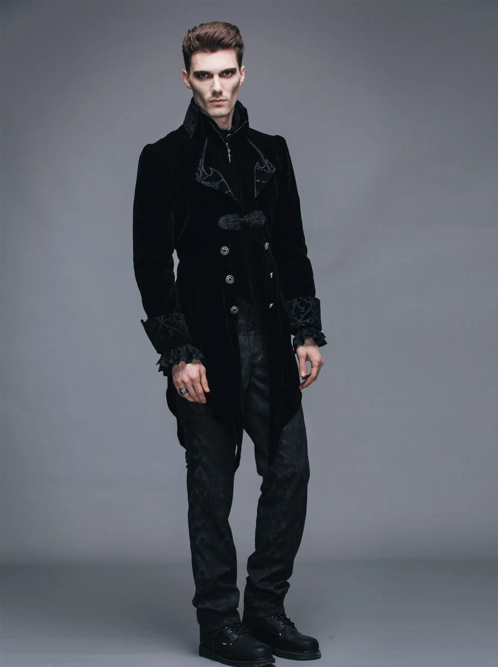 Elegant Swallowtail Vampire Black Jacket - Victorian Style