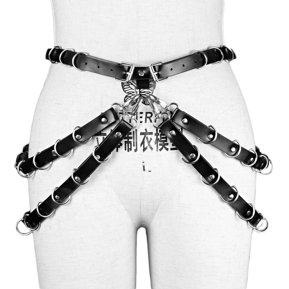 Punk Gothic Riveted Chain Belt for Stylish Outfits
