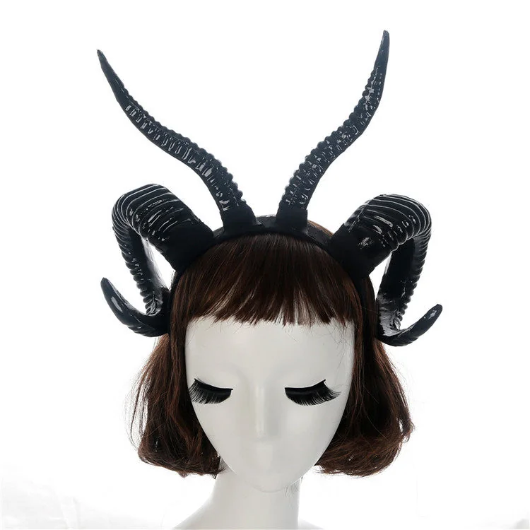 Gothic Cosplay Horn Headband - Black Stylish Horns