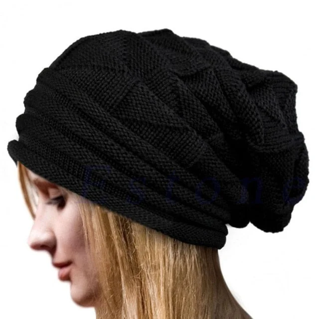 Cotton Blend Slouchy Beanie Hat