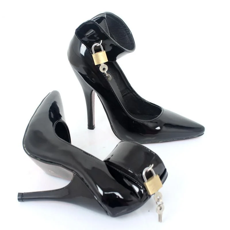 Ankle Strap Padlock Heels | Fetish Style High Heeled Shoes