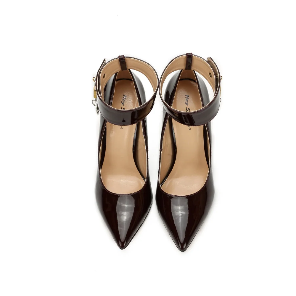 Ankle Strap Padlock Heels | Fetish Style High Heeled Shoes