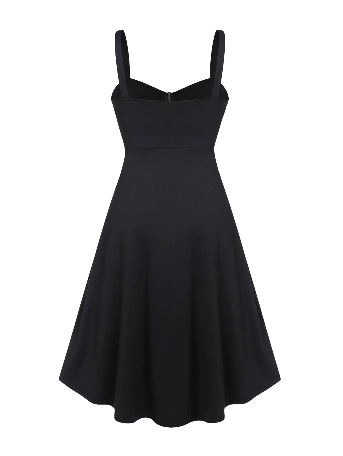 Elegant Gothic Belted Dress in Black | Premium Cotton & Polyester