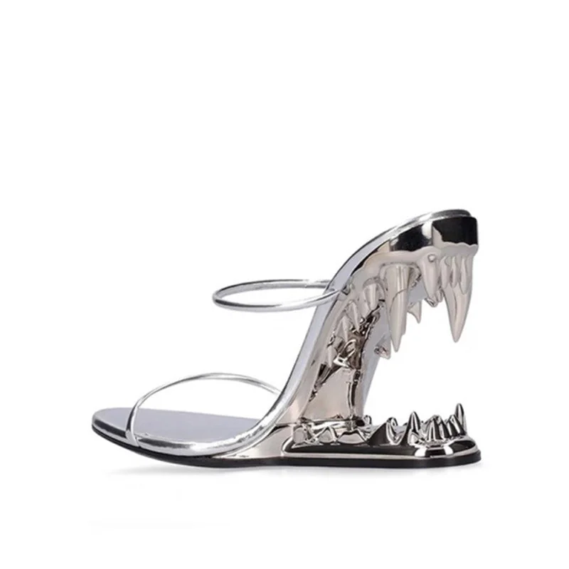 Premium Silver PU Leather Mordre Heels - Limited Edition