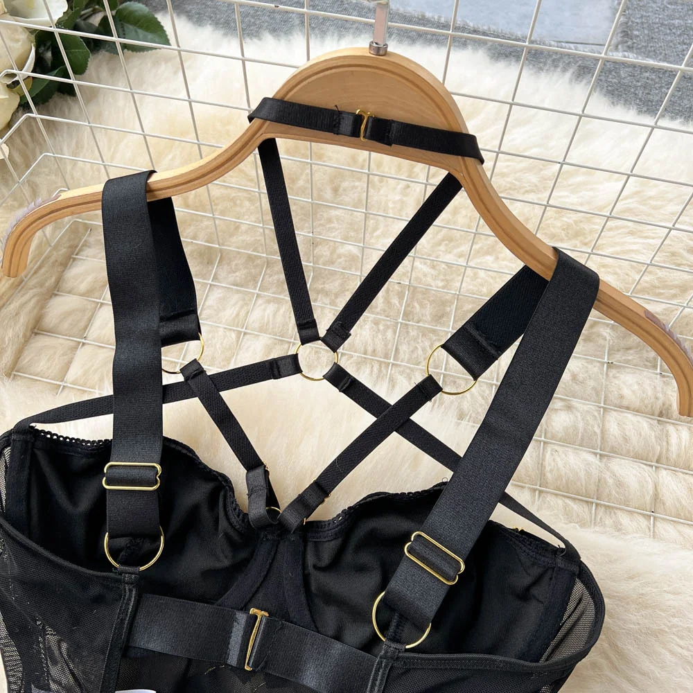 Gothic Style Cotton Polyester Bodysuit